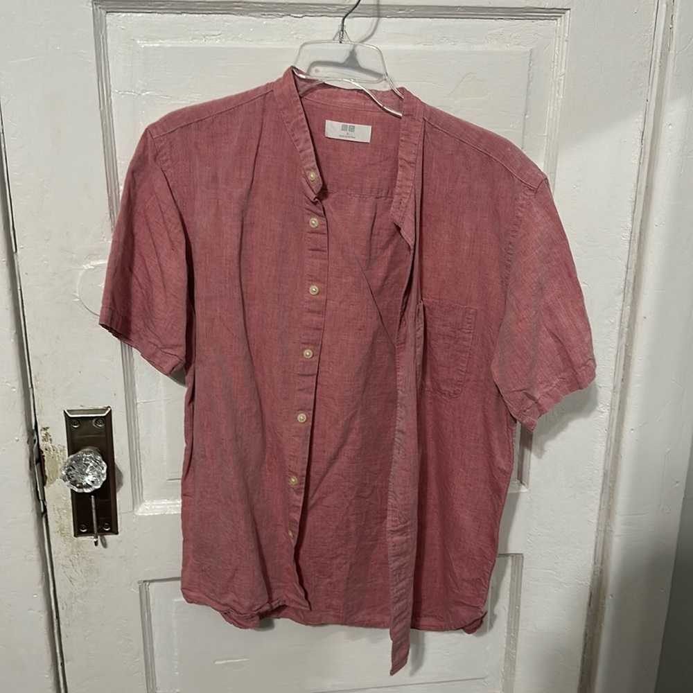 Uniqlo Band Collar Style Button Up